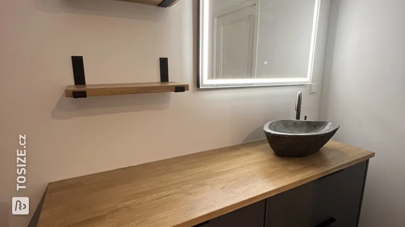 Modern oak bathroom cabinet DIY, by Martijn