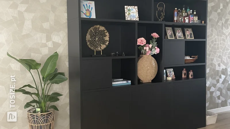 MDF chic black display cabinet, by Denise