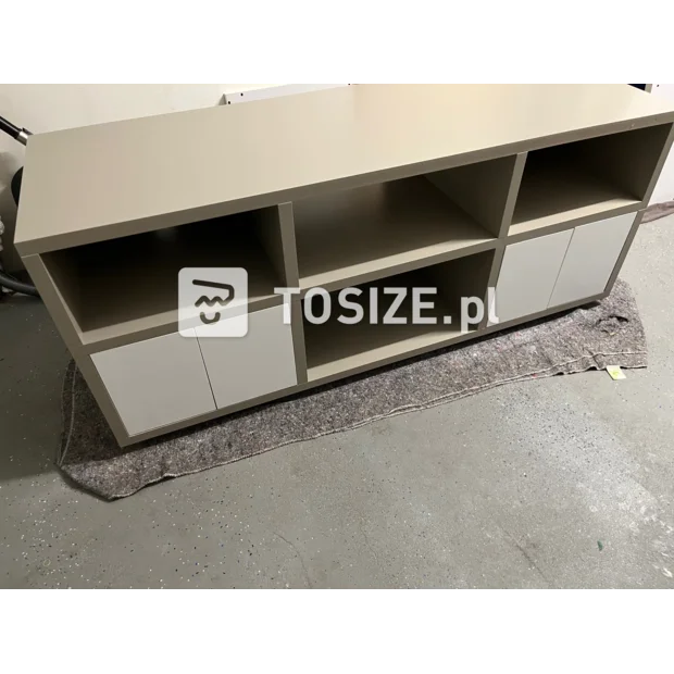 Beige sideboard with doors and open compartments