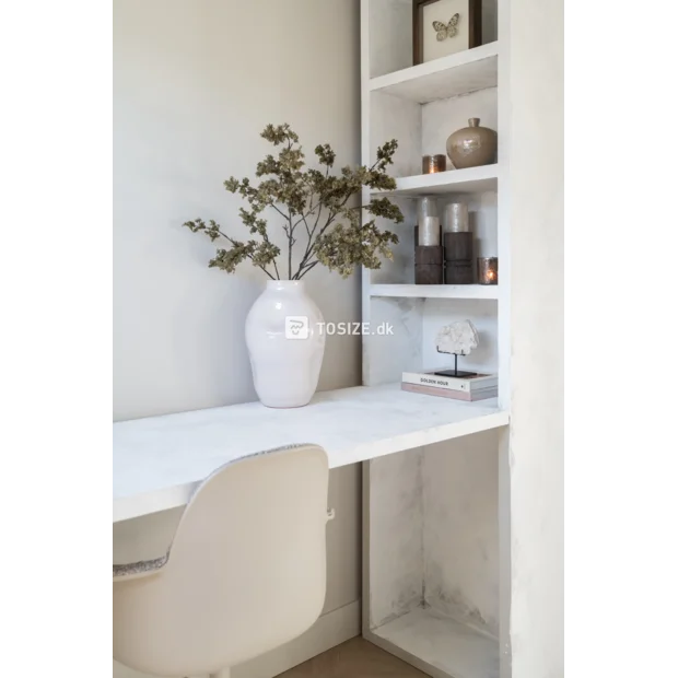 White sideboard with doors and open compartments