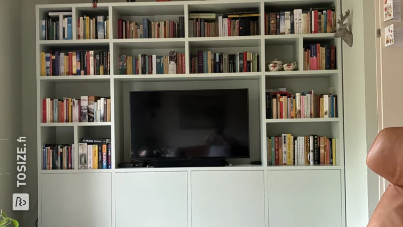 Make Your Own Bookcase in Light Grey-Green for the Living Room, by Hetty