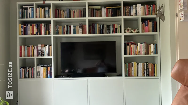 Make Your Own Bookcase in Light Grey-Green for the Living Room, by Hetty