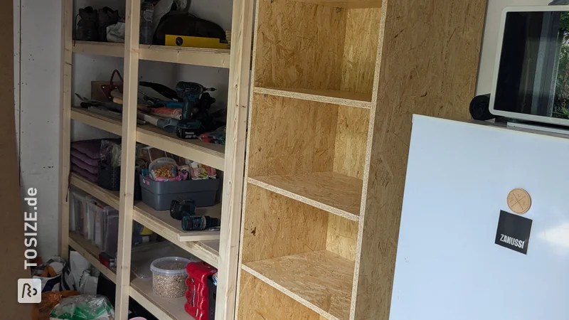 Make your own OSB pantry in the shed, by Henk