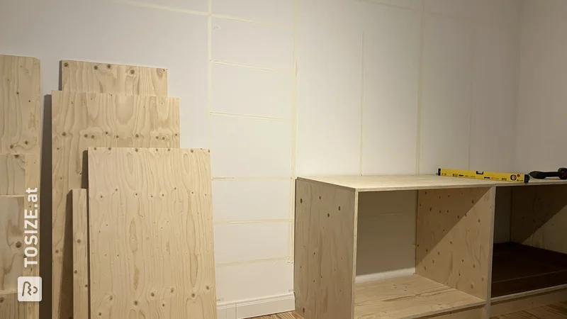 DIY Schreibtisch und Einbauschrank-Kombination, von Christian