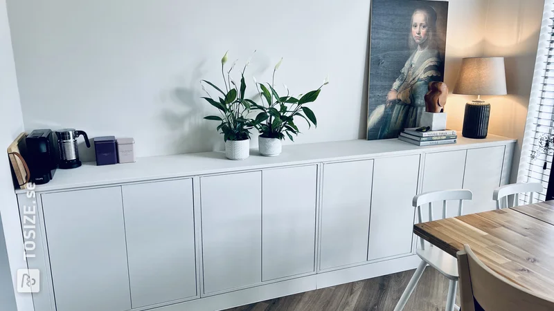 Built-in wall cupboard with IKEA cabinets, by Dirk