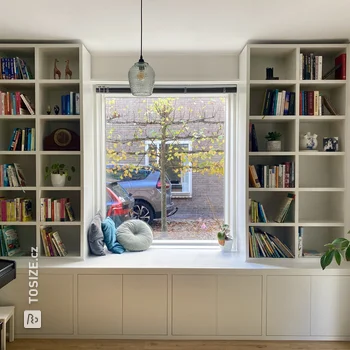 Create your own unique bookcase with reading corner, by Karin