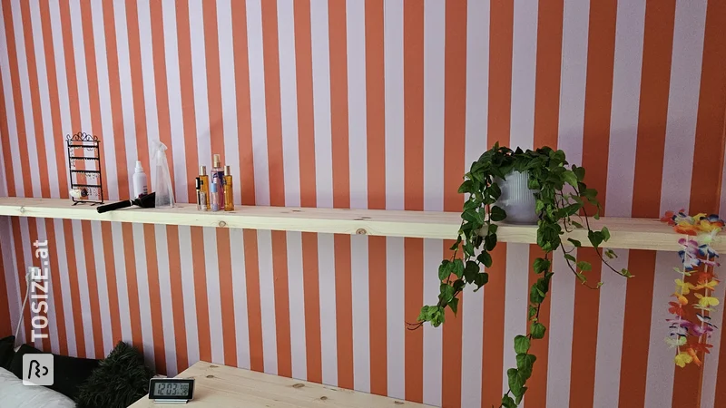 DIY floating desk and bookshelf, by Martijn