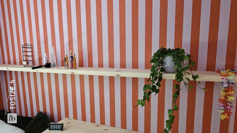 DIY floating desk and bookshelf, by Martijn