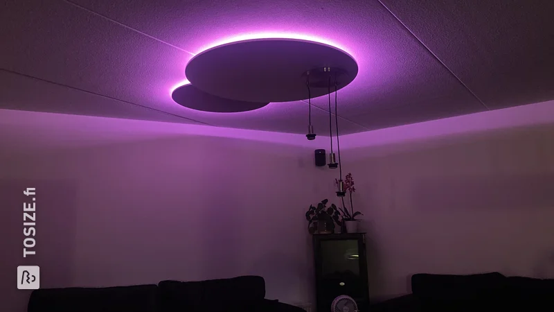 Create a unique atmosphere with floating circles and indirect ceiling lighting Led, by Carlo