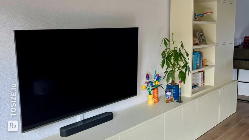 DIY Inspiration: Yellow Cabinet Wall in the Living Room, by Judith