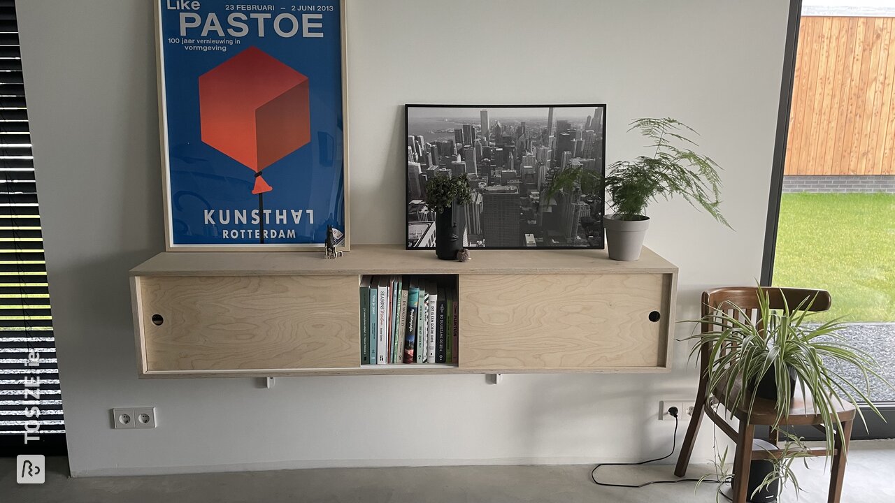 havik bank Versnipperd Hangende dressoir op maat gemaakt van Multiplex berken hout - TOSIZE.ie