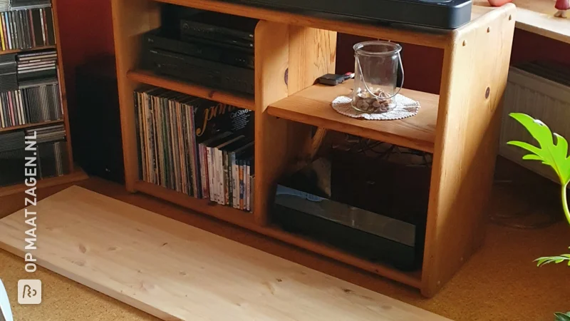 TV shelf, natural pine, by Gerald