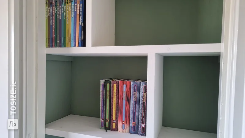 From wall cupboard to built-in bookcase, by John and Stan
