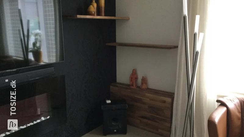 Homemade walnut cabinet / side table, by Loes