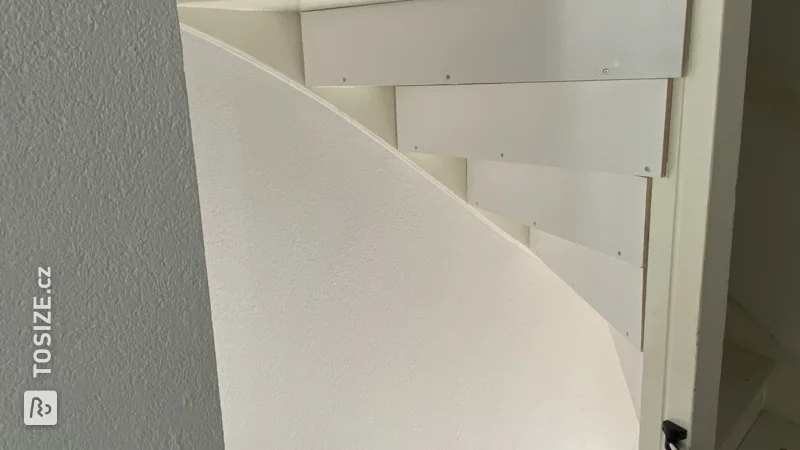 Close open stairs with plywood, by Michel