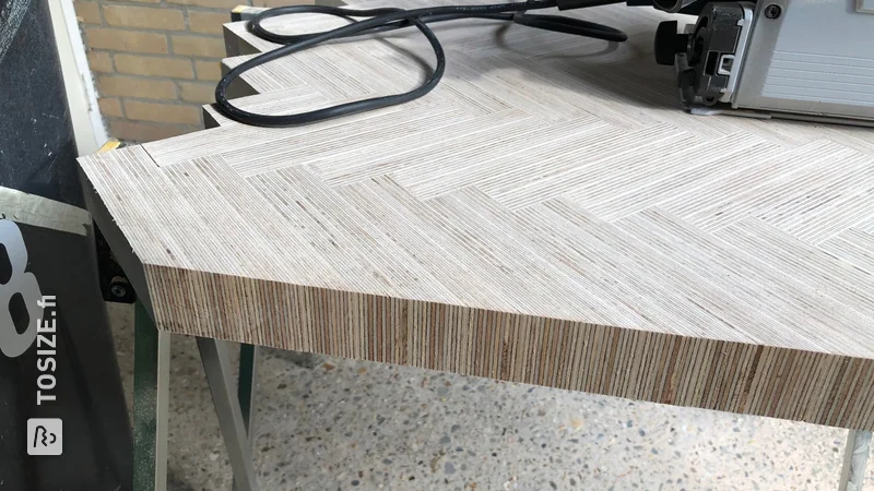 Table top for coffee table with a unique motif, by Martijn