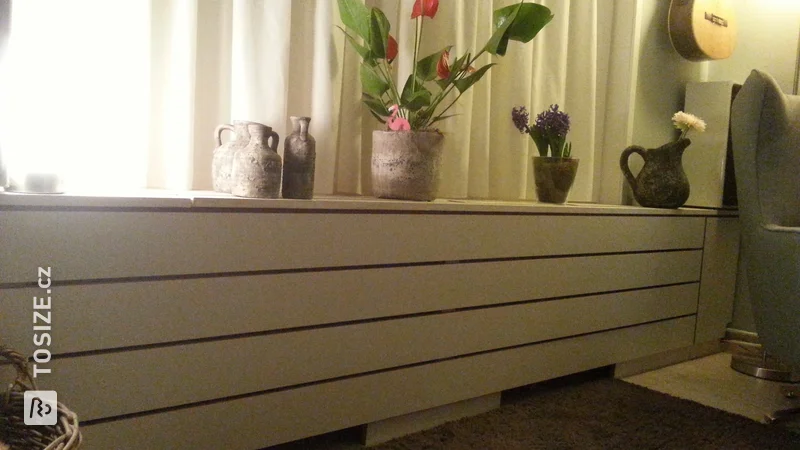 Custom radiator conversion made of MDF, by Philip