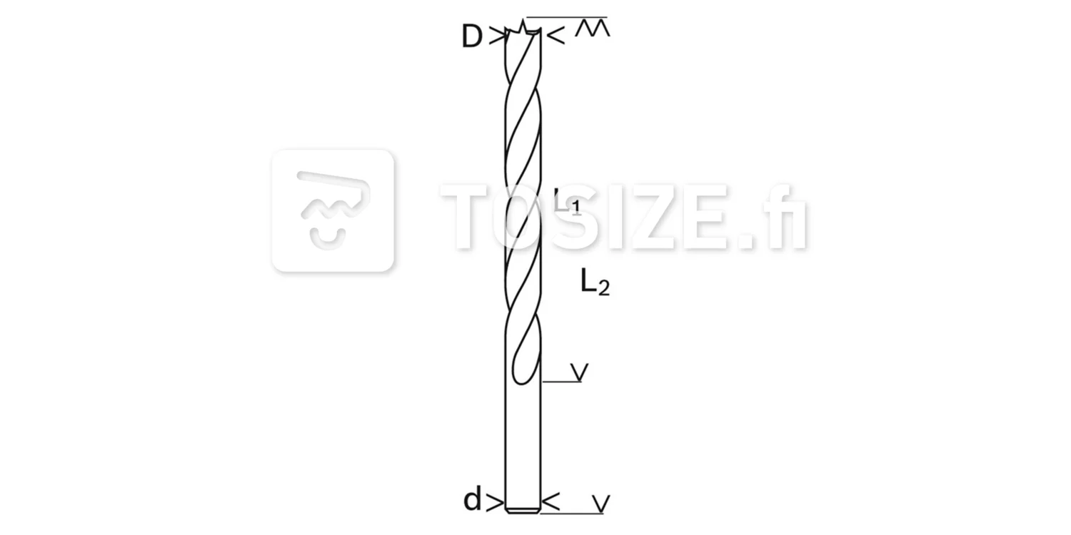 Wood spiral drill 5x45mm