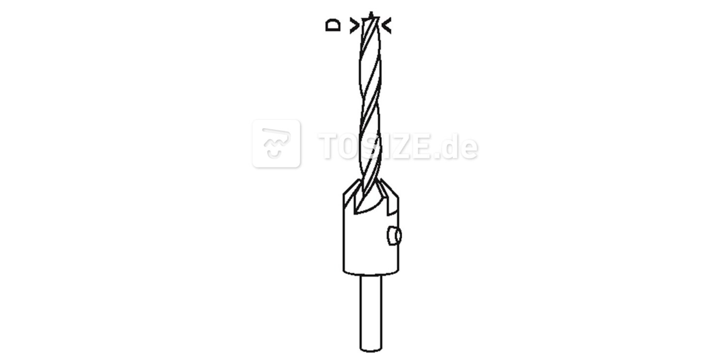 Holzspiralbohrer mit Senkbohrer 3mm