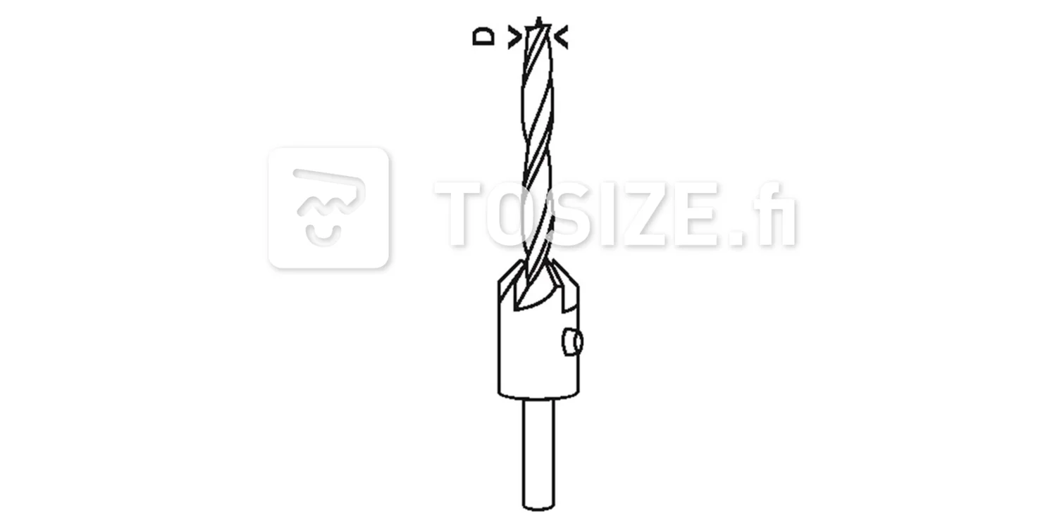 Wood spiral drill with countersink drill 3mm