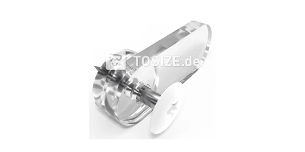 Montageclip für Frontscheibe für 10 mm Plexiglas inkl. Schraube RAL 9010