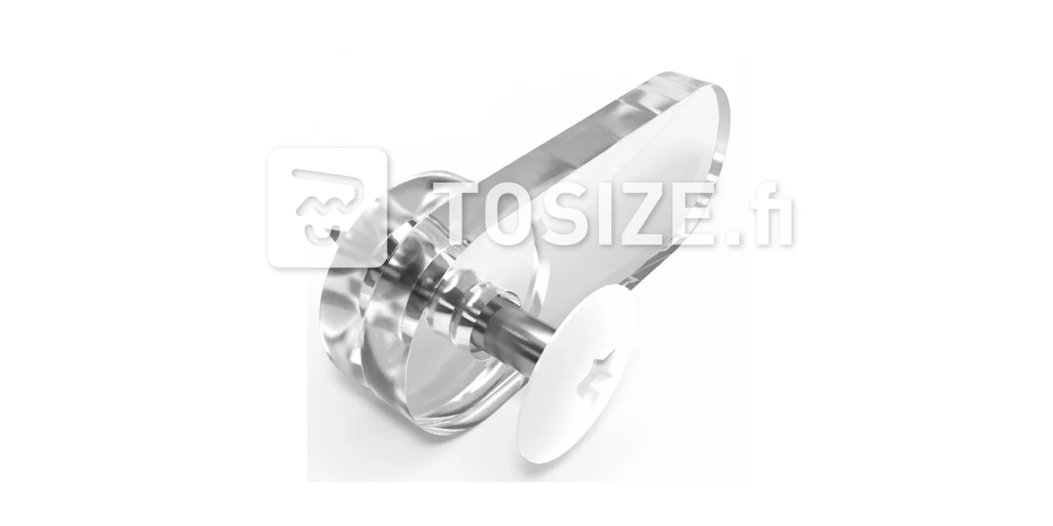 Mounting clip for front window for 8 mm Plexiglas incl. screw without coating