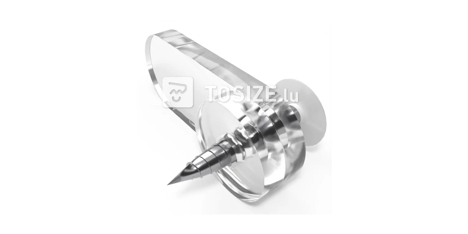 Clip de fixation pour fenêtre avant pour plexiglas de 8 mm, vis incluse, sans revêtement