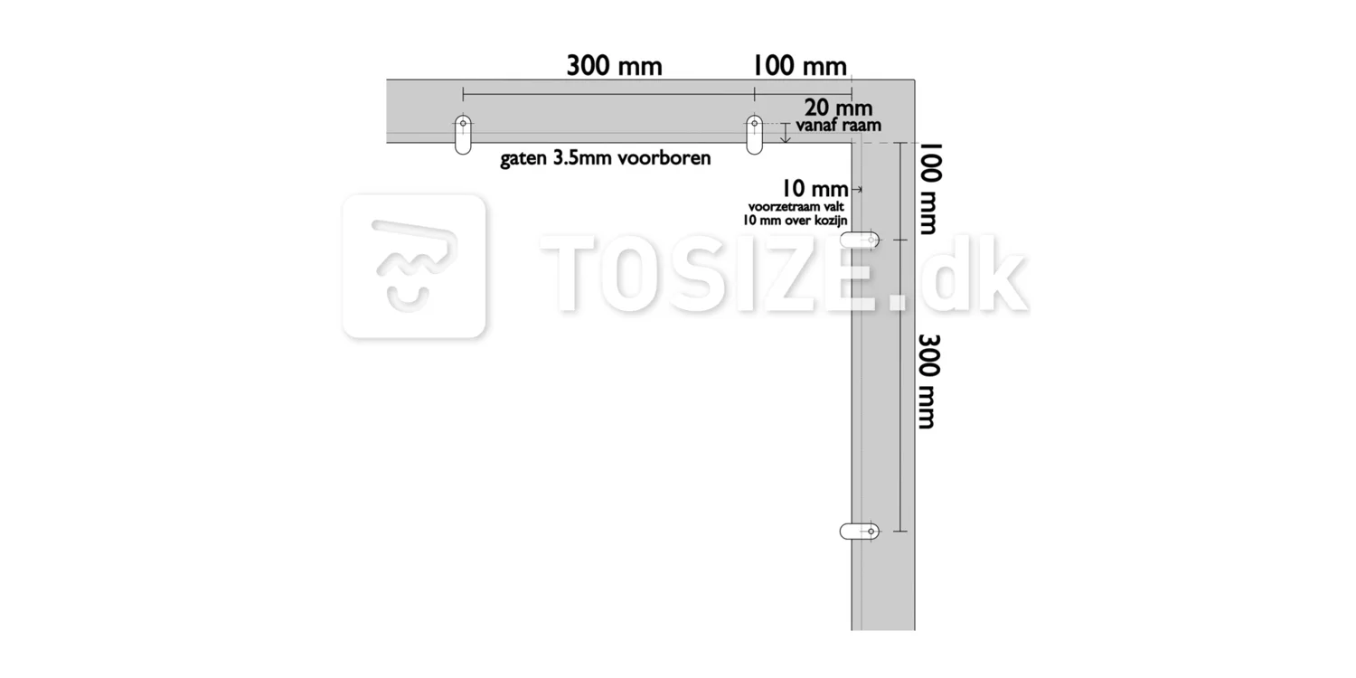 Mounting clip for front window for 10 mm Plexiglas incl. screw without coating