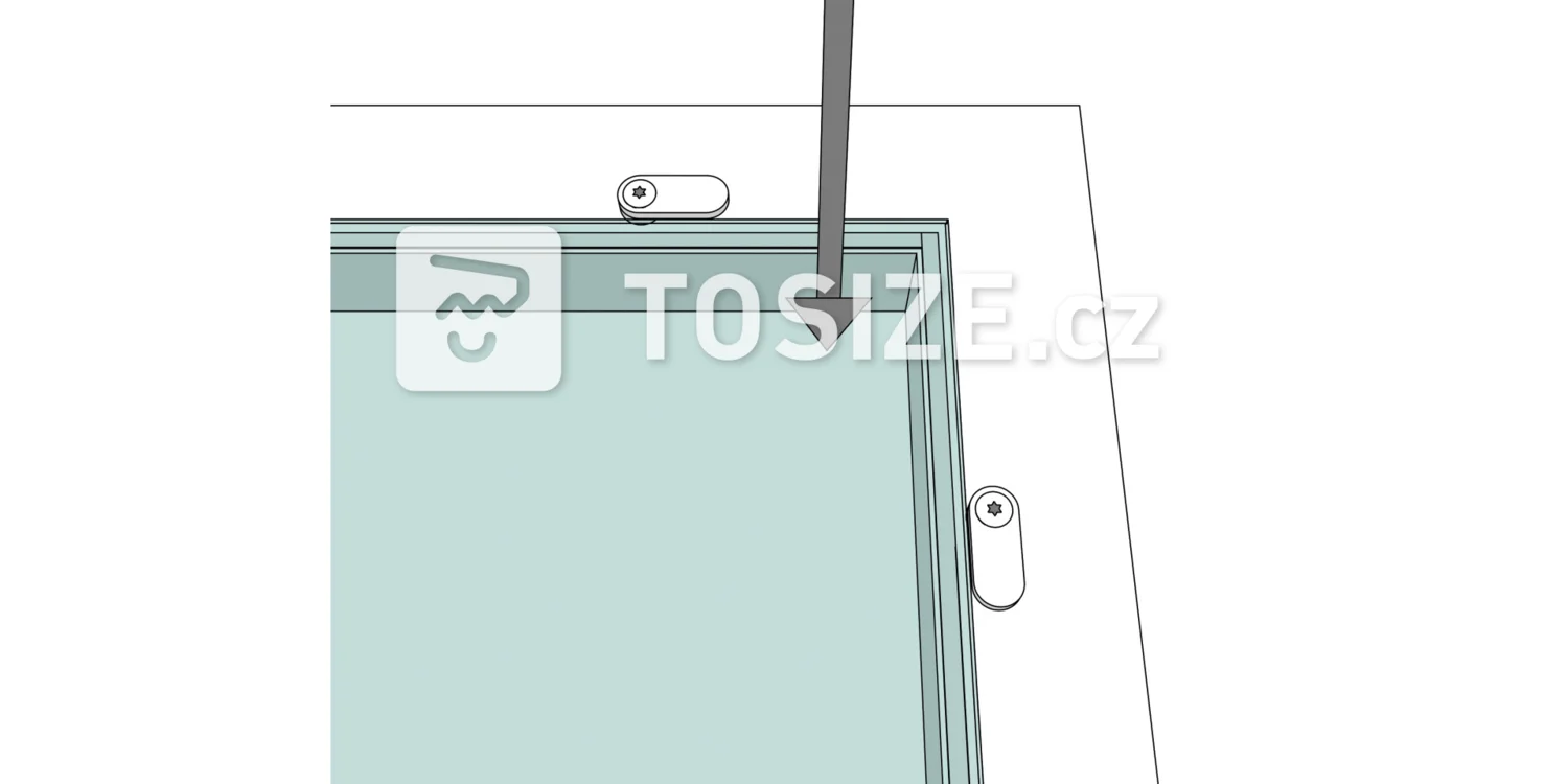 Mounting clip for front window for 8 mm Plexiglas incl. screw without coating