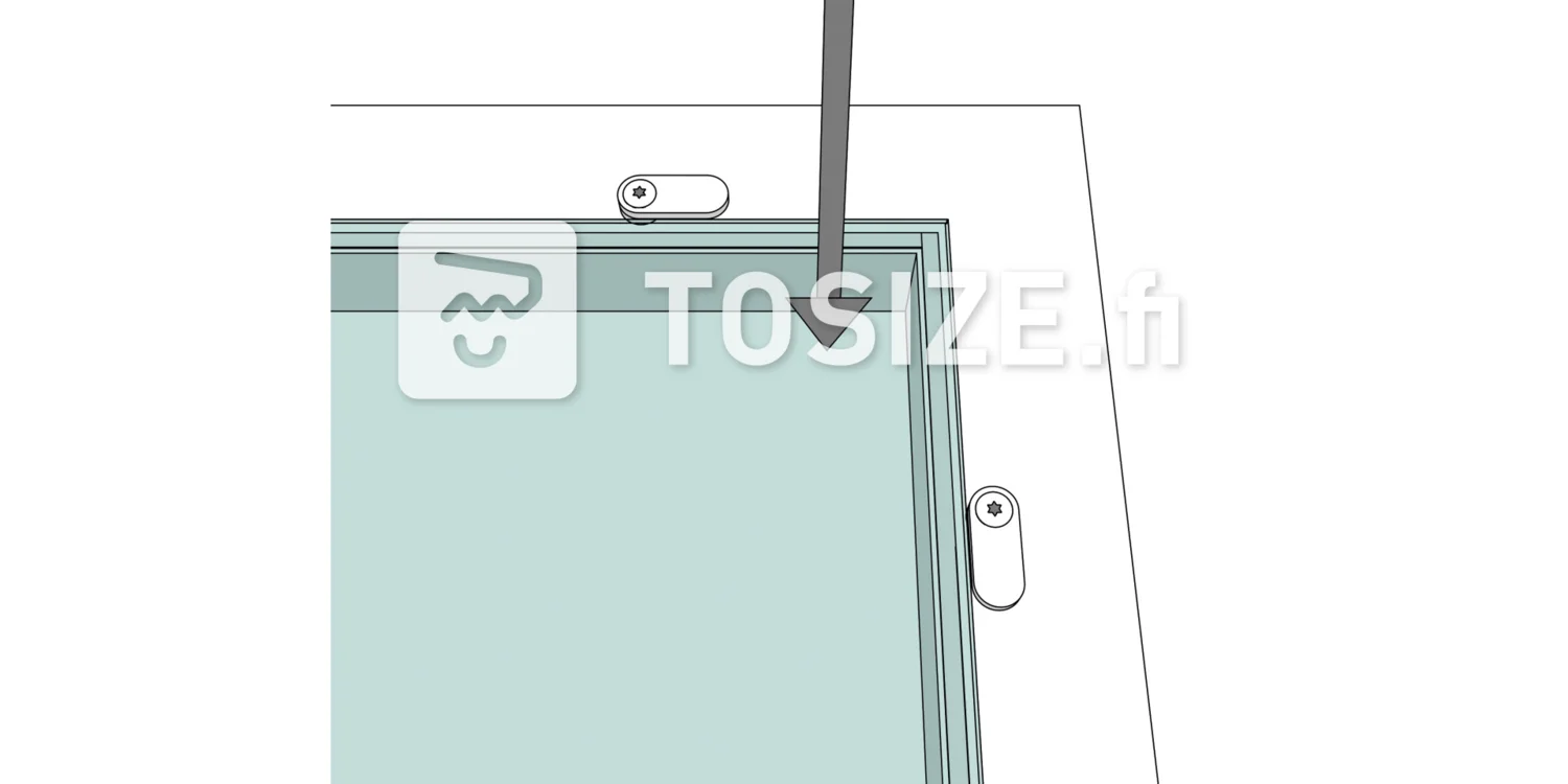 Mounting clip for front window for 8 mm Plexiglas incl. screw without coating