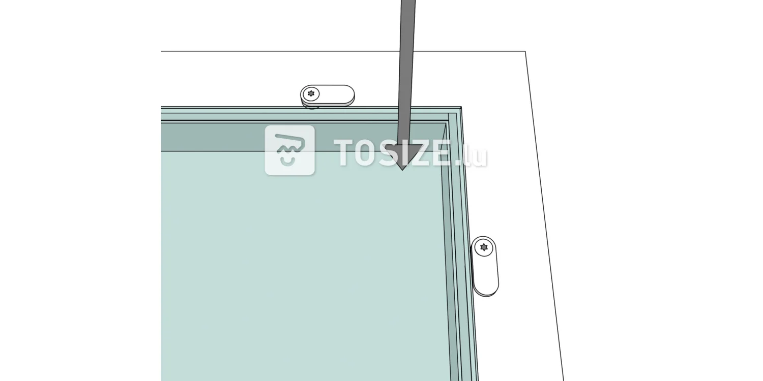 Mounting clip for front window for 8 mm Plexiglas incl. screw without coating