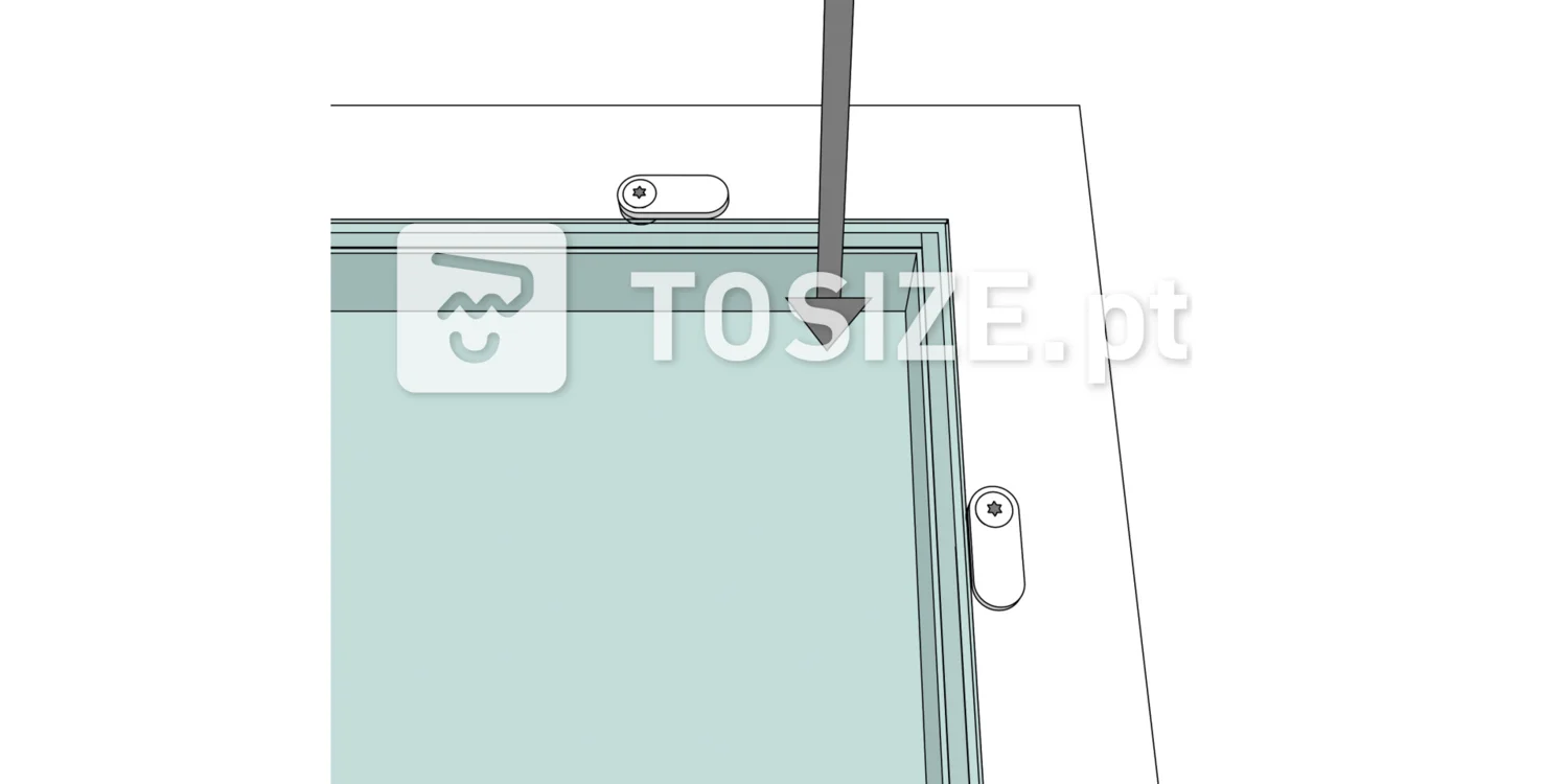 Mounting clip for front window for 8 mm Plexiglas incl. screw without coating