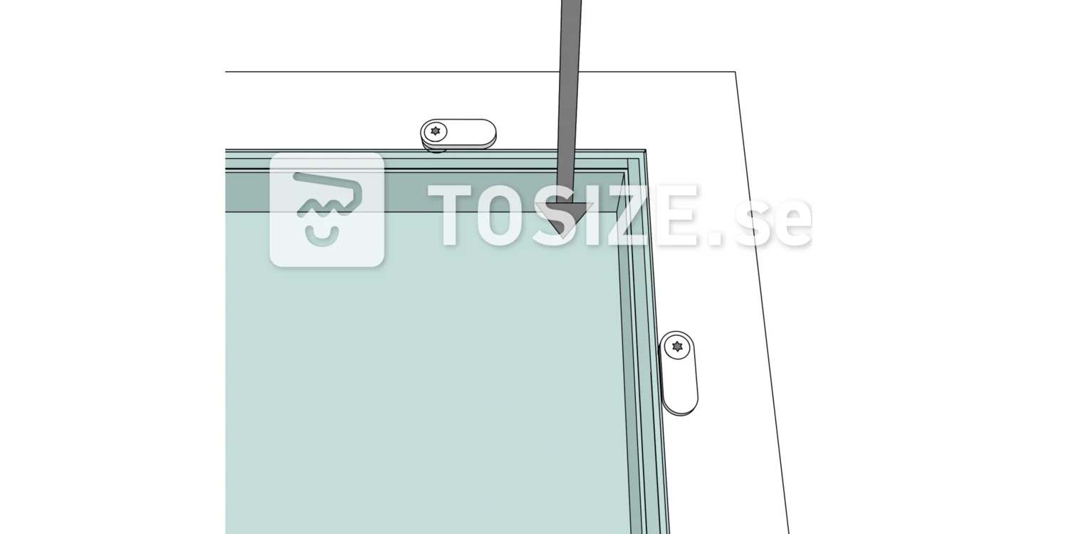 Mounting clip for front window for 8 mm Plexiglas incl. screw without coating