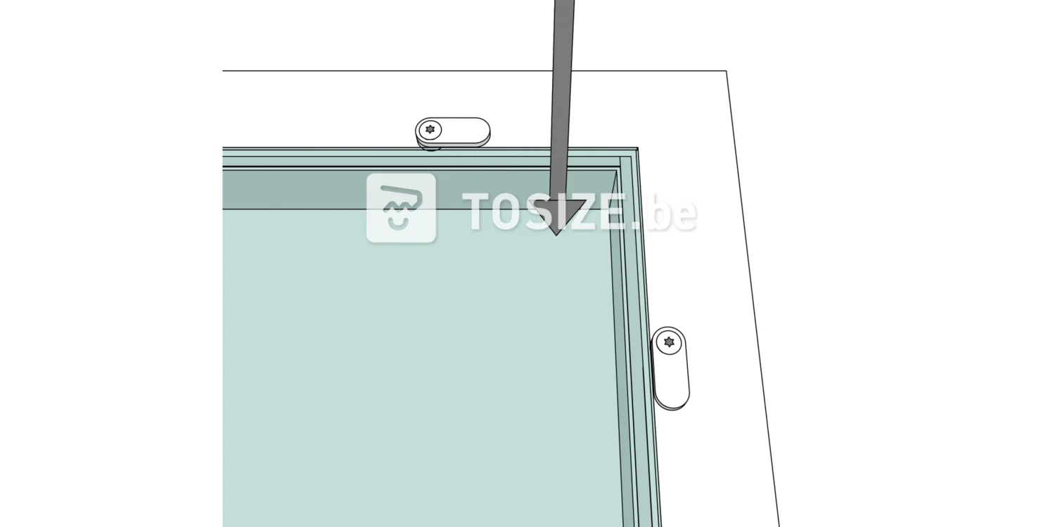 Clip de fixation pour fenêtre avant pour plexiglas de 6 mm, vis incluse, sans revêtement