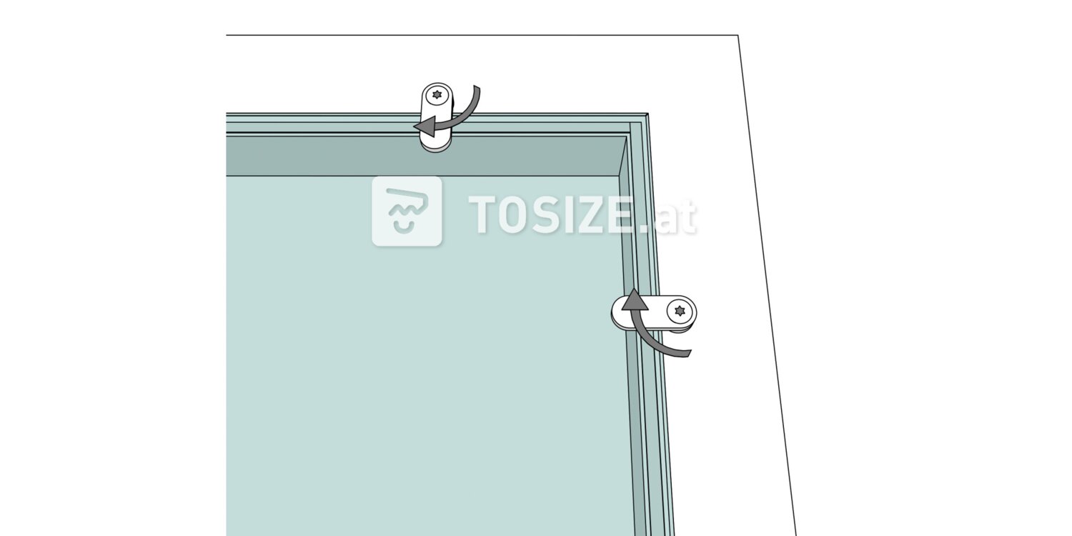Montageclip für Frontscheibe für 4 mm Plexiglas inkl. unbeschichteter Schraube