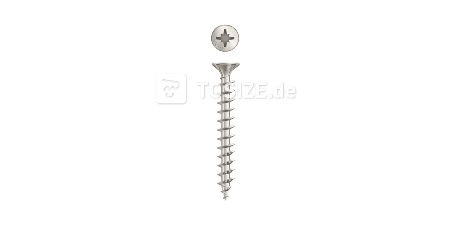 Spanplattenschraube mit Flachsenkkopf 4x50mm