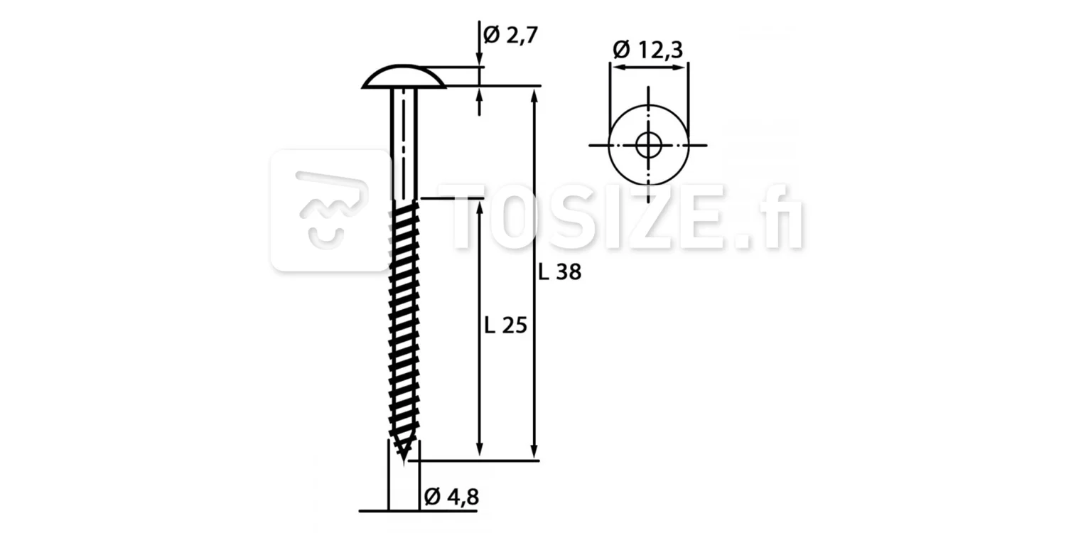 HPL-Trespa® screw 4.8 x 38 mm T20 RAL7016