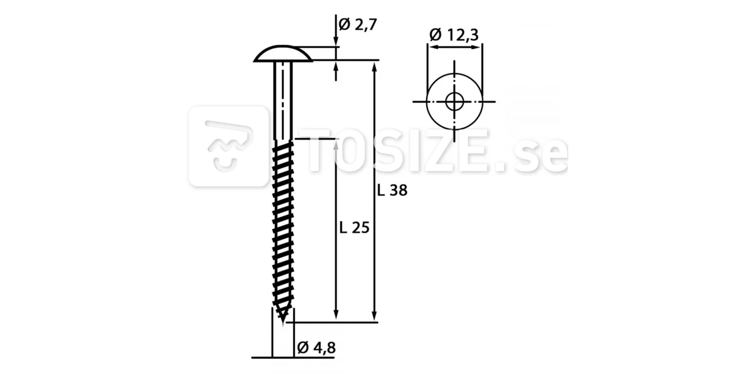 HPL-Trespa® screw 4.8 x 38 mm T20 RAL7016