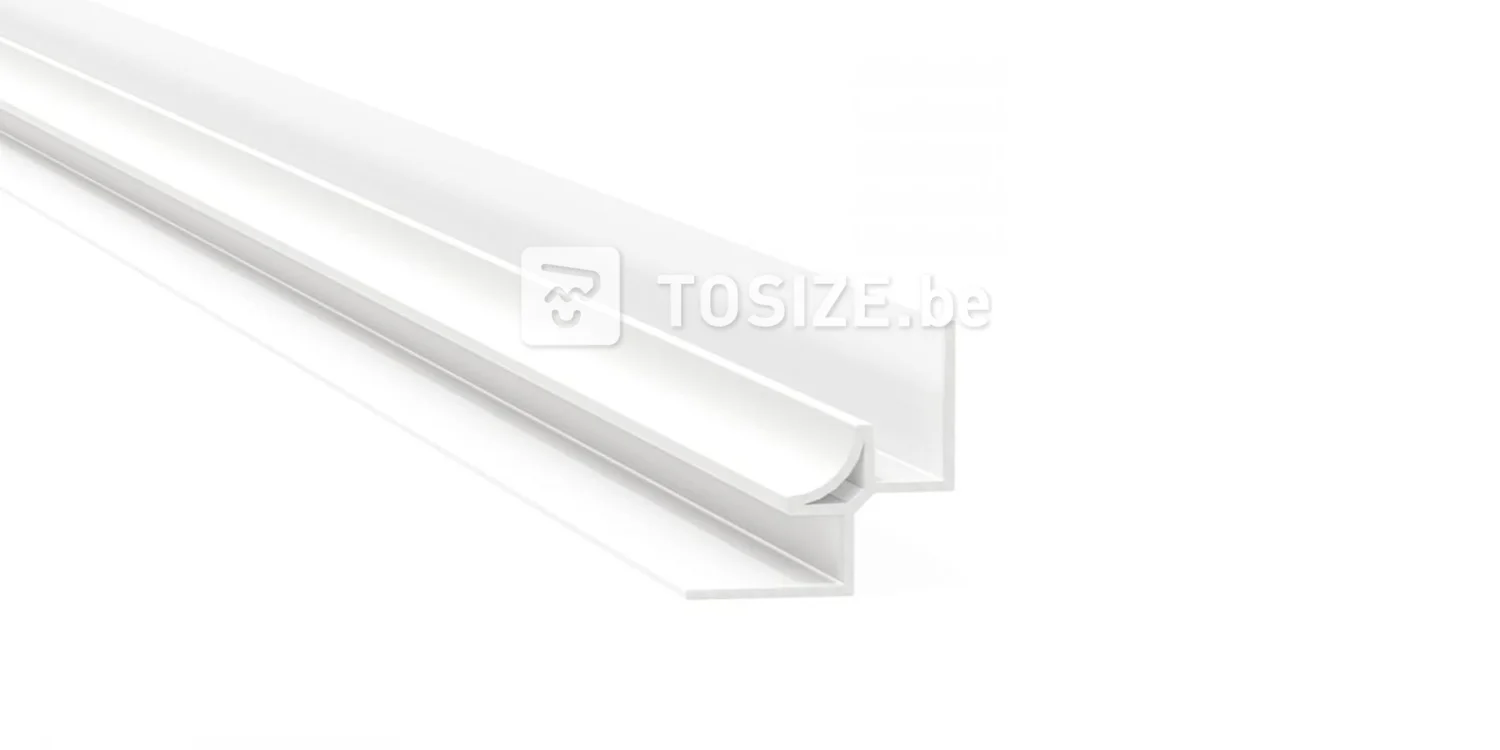 Interior corner profile white for 10 mm click-on wall panel