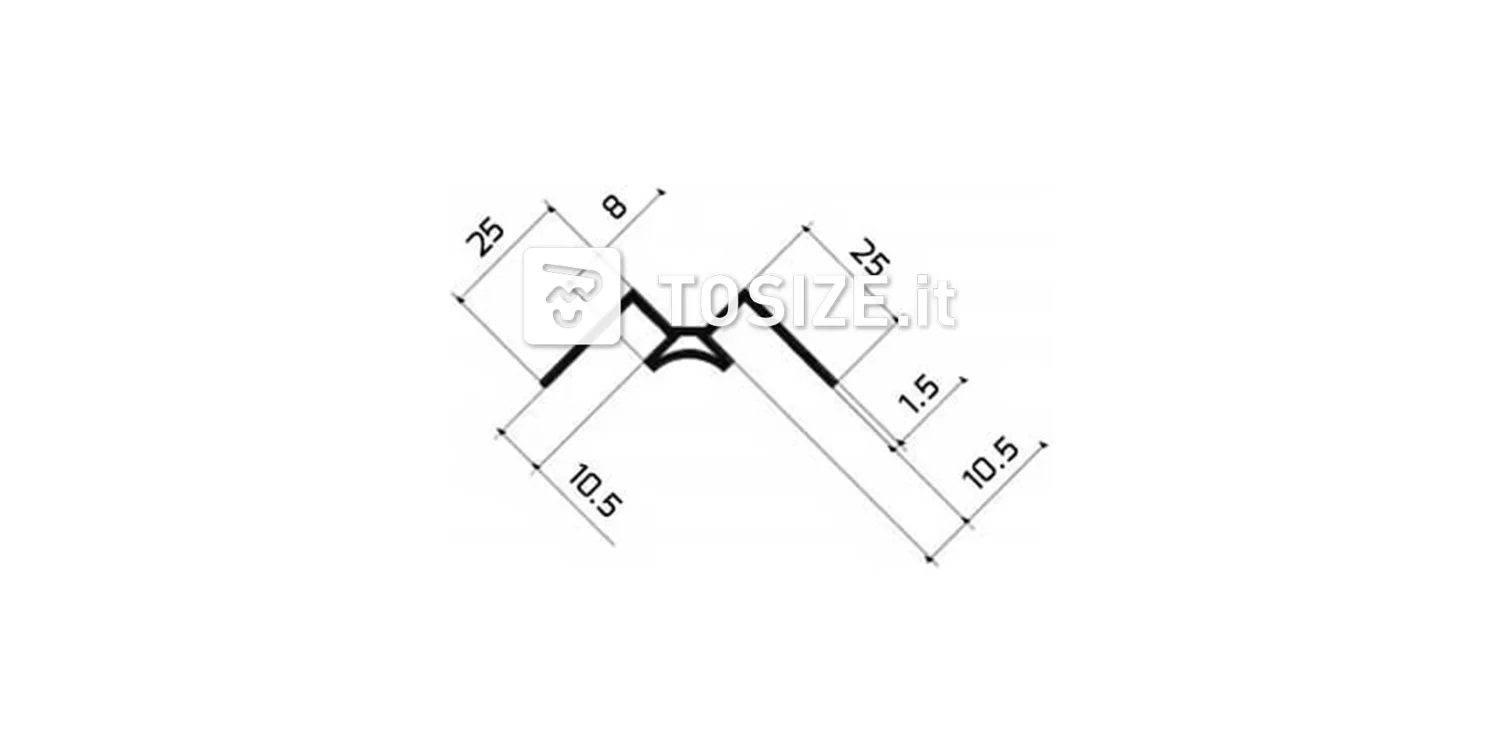 Interior corner profile white for 10 mm click-on wall panel