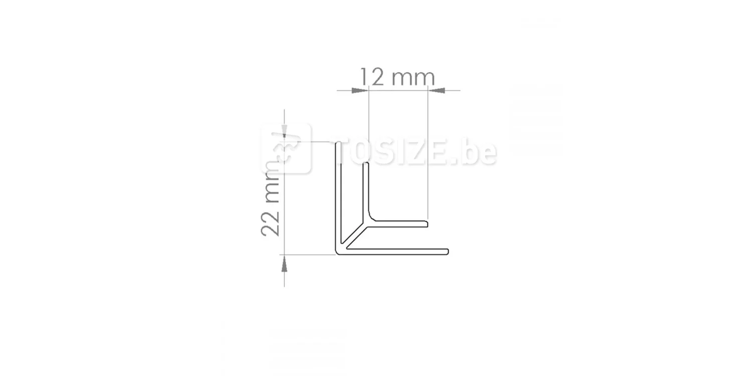 Inside corner profile aluminium for 4 mm wall panel