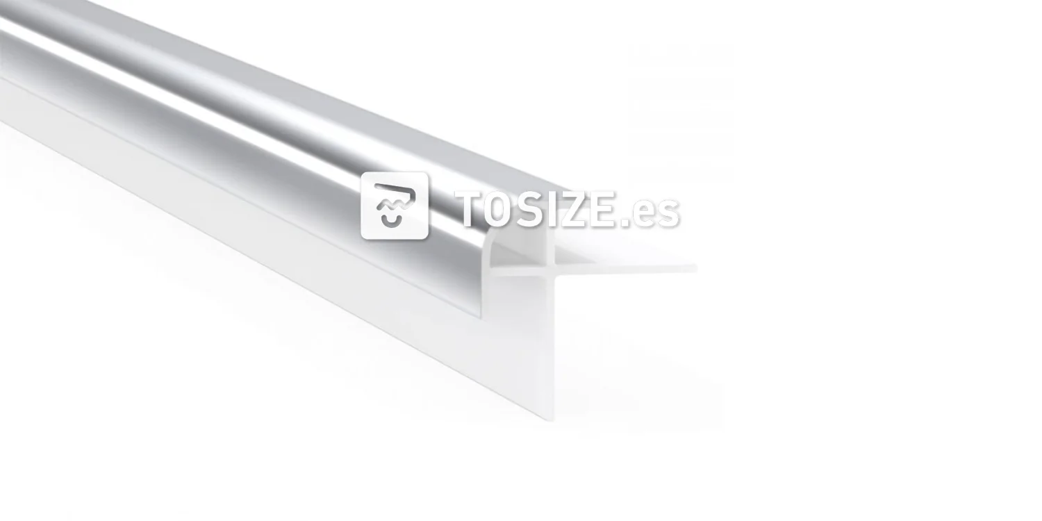 Outside corner profile chrome for 10 mm click-on wall panel