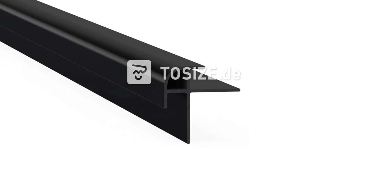 Outside corner profile black for 10 mm click-on wall panel