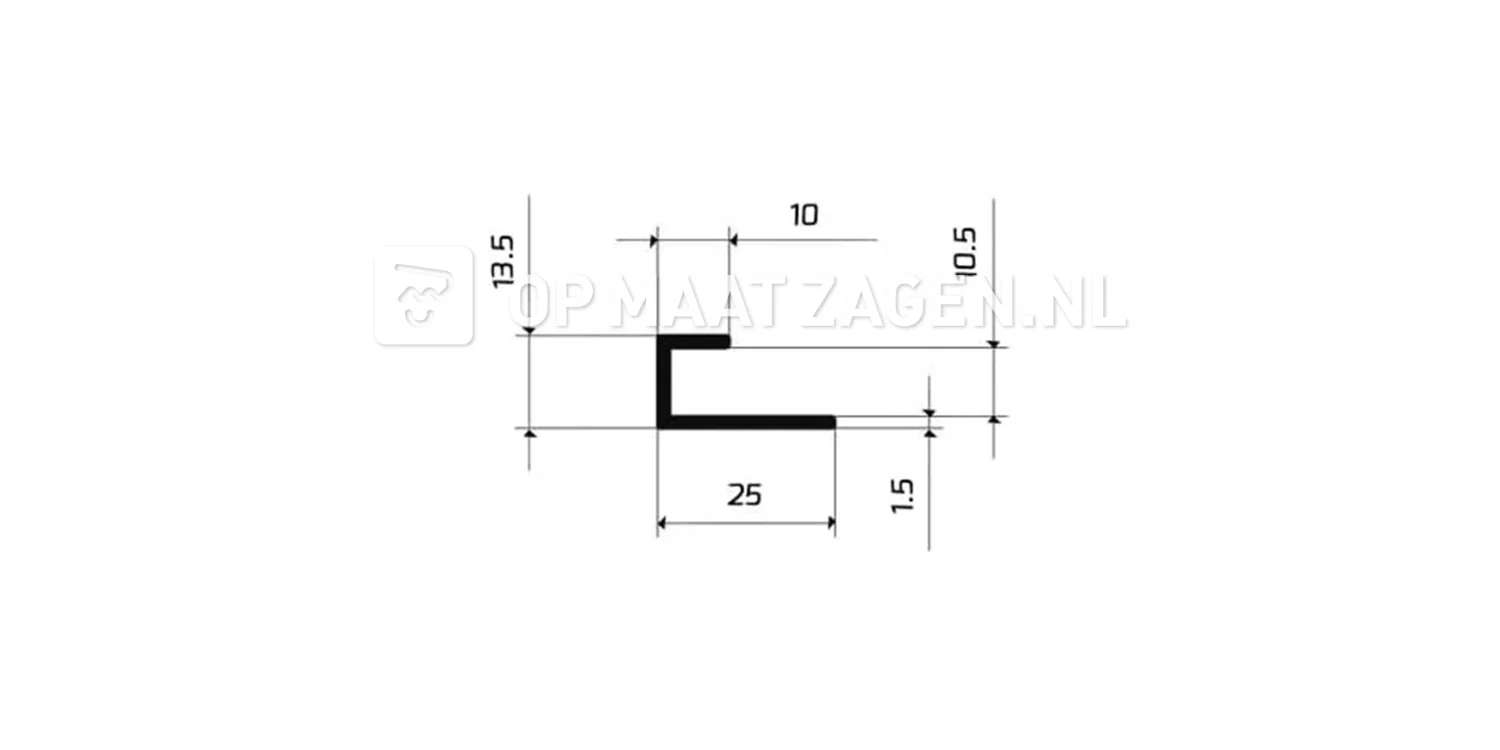 End profile white for 10 mm click-on wall panel