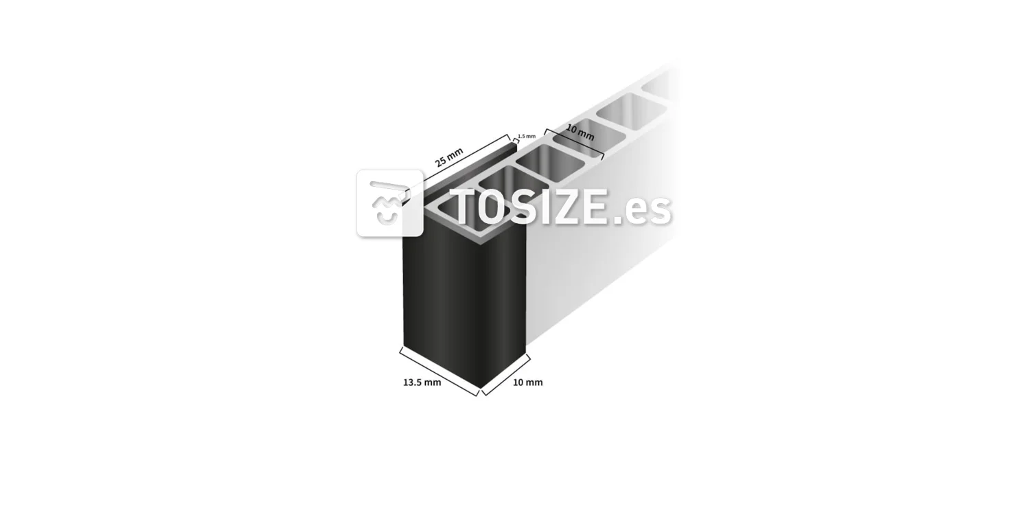 End profile black for 10 mm click-on wall panel