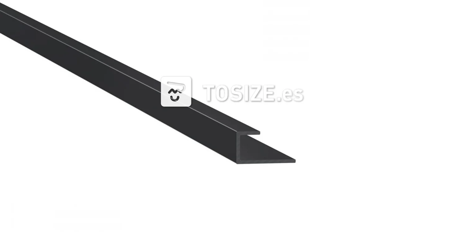 End profile black for 10 mm click-on wall panel