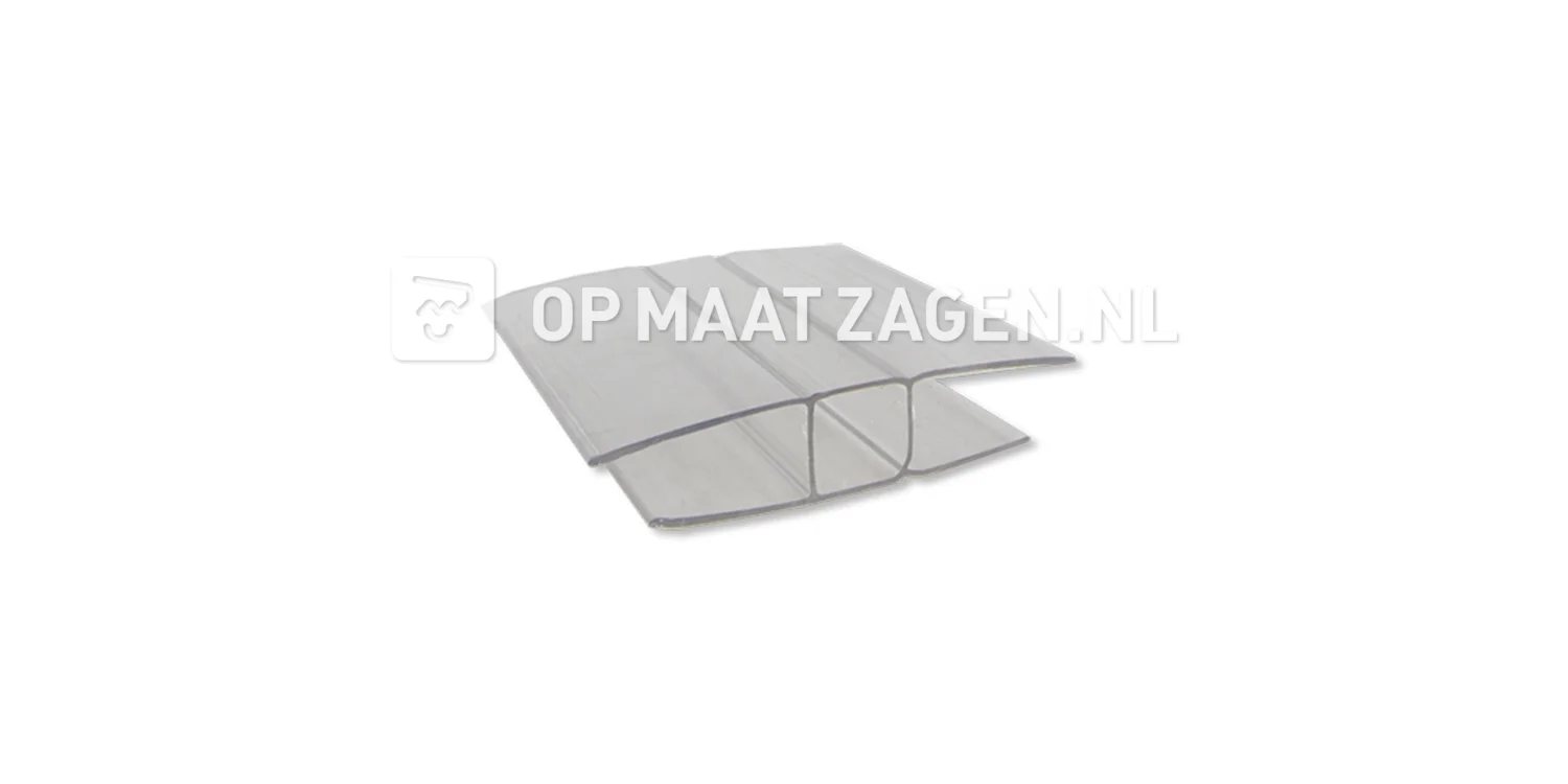 Polycarbonate clear H-joint profile 16 mm length 300 cm