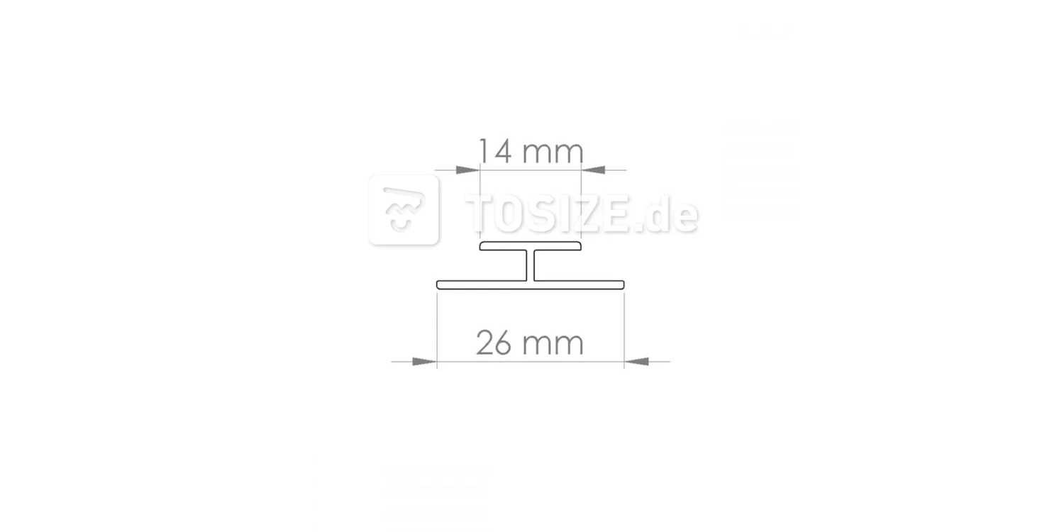 Aluminium intermediate section for 4 mm wall panel