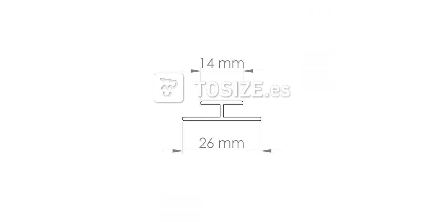 Aluminium intermediate section for 4 mm wall panel