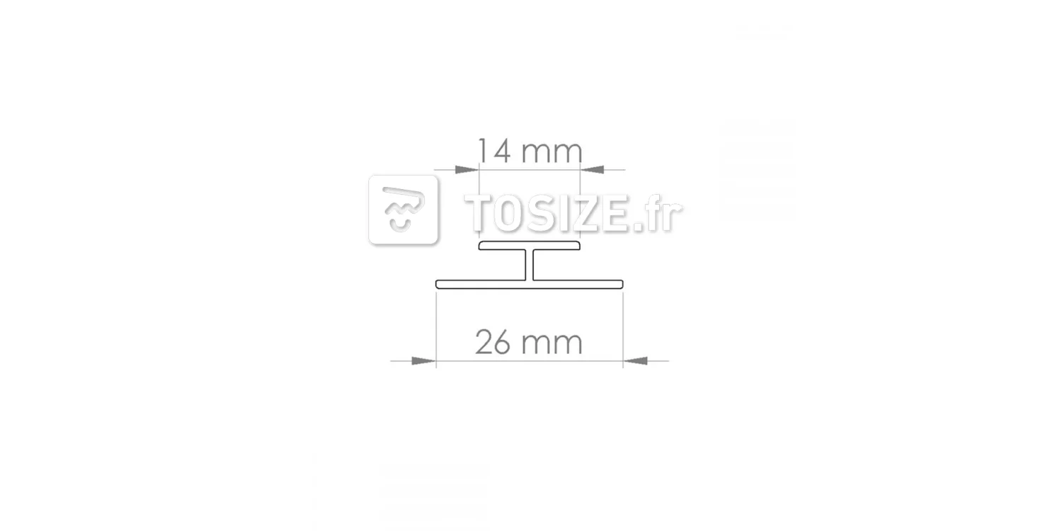 Aluminium intermediate section for 4 mm wall panel